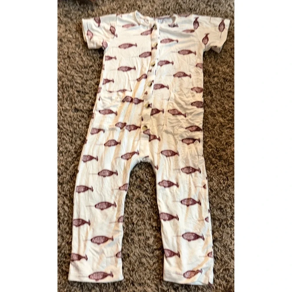 Kate Quinn One Piece Cotton Romper Red Sword Fish Pattern 18-24 Months